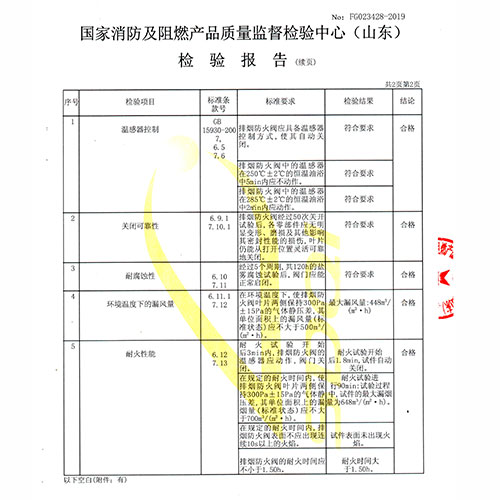 排煙防火閥2000×1000對